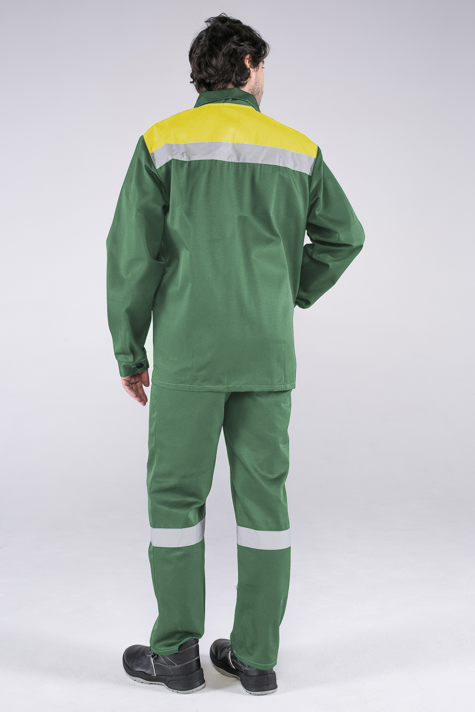 Костюм Стандарт СОП усиленный (тк.Смесовая,210) брюки, зеленый/желтый