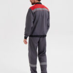 Костюм «Корпус» (куртка+БРЮКИ) тк. смесовая 65/35, пл. 240 г/м2, цв. т.серый/черный/красный