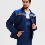 Костюм «Корпус» (куртка+п/к) пл. 210 г/м2, цв.синий/черный/василек