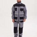Костюм «Канзас» ткань 240гр, СОП, куртка+п/к, цвет св.серый с черным