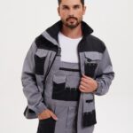 Костюм «Канзас» ткань 240гр, СОП, куртка+п/к, цвет св.серый с черным