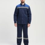 Костюм Стандарт СОП усиленный (тк.Смесовая,210) брюки, т.синий/васильковый