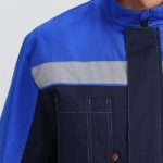 Костюм Бриготек-1 СОП (тк.Смесовая,260) брюки, т.синий/васильковый