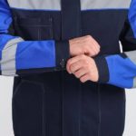 Костюм Бриготек-1 СОП (тк.Смесовая,260) брюки, т.синий/васильковый