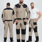 Костюм Вестгард-1 (тк.Канвас,260) брюки, бежевый/черный