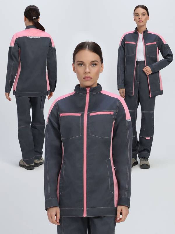 Куртка женская ProfLineSpecialist (тк.Смесовая,240), серый/розовый