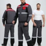 Костюм Вивантек-1 СОП У. (тк.Смесовая,240) брюки, т.серый/черный/красный