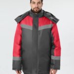 Куртка зимняя Лигор СОП (тк.OxLine,90), т.серый/красный