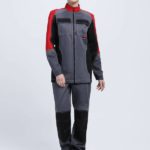 Костюм женский Вектрон-1 (тк.Смесовая,240) брюки, серый/красный/черный