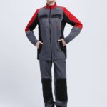Костюм женский Вектрон-1 (тк.Смесовая,240) брюки, серый/красный/черный