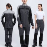 Костюм женский Вектрон-1 (тк.Смесовая,240) брюки, т.серый/св.серый/черный
