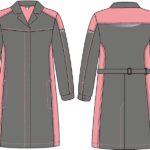 Халат женский ProfLineSpecialist (тк.Смесовая,240), серый/розовый