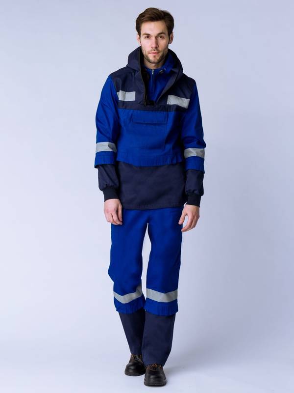 Костюм Антигнус-1 СОП (тк.Саржа,220) брюки, т.синий/васильковый