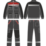Костюм ProfLineBase-1 (тк.Твил,210) брюки, т.серый/черный/красный
