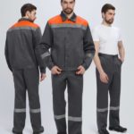 Костюм Лигор-1 СОП (тк.Смесовая,210) брюки, т.серый/оранжевый
