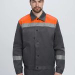 Костюм Лигор-1 СОП (тк.Смесовая,210) брюки, т.серый/оранжевый
