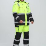 Костюм зимний сигнальный ProfLineSpecialist (тк.Оксфорд PU) брюки, желтый/черный