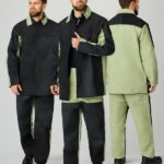 Костюм сварщика комбинированный 2 кл.защиты (тк.Брезент,550/Спилок S=2,3), черный/бежевый